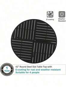 5 Piece Outdoor Dining Set Patio Furniture Set Round Table For Yard - 1 - 查看 5