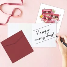 1 张圣诞音乐磁带贺卡，适合朋友和家人、节日新年欢呼卡、生日庆祝卡、衷心祝福、音乐爱好者的圣诞礼物、万圣节、万圣节装饰 - 彩色 - 查看 4