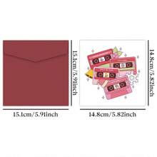 1 张圣诞音乐磁带贺卡，适合朋友和家人、节日新年欢呼卡、生日庆祝卡、衷心祝福、音乐爱好者的圣诞礼物、万圣节、万圣节装饰 - 彩色 - 查看 2