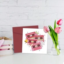 1 张圣诞音乐磁带贺卡，适合朋友和家人、节日新年欢呼卡、生日庆祝卡、衷心祝福、音乐爱好者的圣诞礼物、万圣节、万圣节装饰 - 彩色 - 查看 5