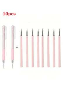 5 pièces/set Couteau à art au style poussoir pour album d'autocollants, outil de coupe, couteau utilitaire, couteau à lettrage, fournitures d'arts et d'artisanat DIY pour étudiants, retour à l'école