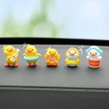 5件装创意卡通人物迷你鸭子模型摆件可爱小鸭子汽车中控台装饰配件 - 均碼 - 查看 7