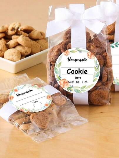 500pcs/Roll 2-Inch Jar Label Stickers, Watercolor Floral Canning Mason Jar Food Pantry Labels, Suitable For Jars, Cans, Spice Bottles, Homemade Jam & Jelly Gift Labels