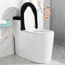 1pc Solid Color Rabbit Fur Toilet Seat Lid Cover Set, Stretchy Two-Piece Toilet Tank Cover, Dust-Proof Decoration Toilet Accessories, Suitable For All Seasons Bathroom Decor Fall Decor