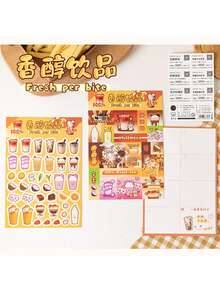 4 件贴纸包：美味食物贴纸相册、节日装饰贴纸、防水 PET 贴纸，适用于平安夜、圣诞节、万圣节、新年、学生礼物、祝福、可爱复古派对礼品卡、感恩节礼物、INS 别致 DIY 工具、卡通节日装饰、学生礼物 - 彩色 - 查看 11