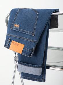 Quần Jeans Ống côn Rửa Sạch Thường Ngày Cho Nam - Màu xanh lam - Xem 5