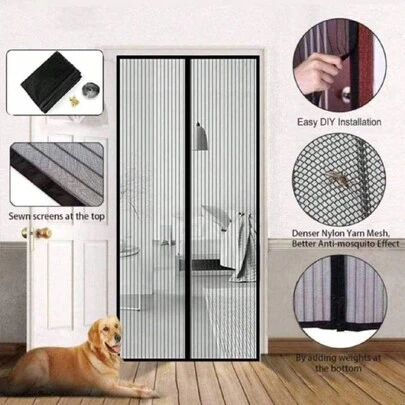 Mosquitero Magnetico,Cortina de Puerta anti-Mosquitos, Mosquitera Magné tica para Puertas, con malla Super Fina Para dejar Pasar el aire Fresco, cierra AutomáTicamente, FáCil de Instalar