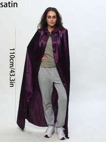 1pc Velvet Cloak Female Witch Wizard Cloak Adult Golden Velvet Cloak,Halloween Costumes, Holiday Costumes,Christmas