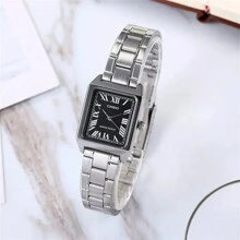 CASIO卡西欧STANDARD系列DRESS系列商务简约优雅罗马刻度石英机芯不锈钢表带日韩手表女表黑色表盘LTP-V007D-1B - 黑色 - 查看 3