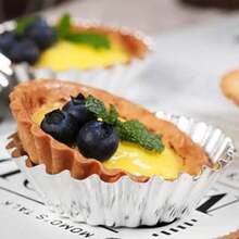 10pcs/20pcs/40pcs Egg Tart Mold Disposable Foil Trays Muffin Cases Egg Tart Tins Mince Pie Foil Cake Cases Pudding Cake Cookie Mold Lined Mould Pastry Dish Aluminium Mold Cups Cases Tin Pans - Multicolor - View 10