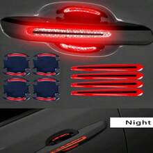 8 miếng dán phản quang nổi 3D cảnh báo, dải phản quang thân xe trang trí chống va chạm - Một cỡ - Xem 5