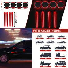8 miếng dán phản quang nổi 3D cảnh báo, dải phản quang thân xe trang trí chống va chạm - Một cỡ - Xem 8