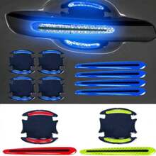 8 miếng dán phản quang nổi 3D cảnh báo, dải phản quang thân xe trang trí chống va chạm - Một cỡ - Xem 3