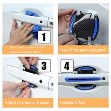 8 miếng dán phản quang nổi 3D cảnh báo, dải phản quang thân xe trang trí chống va chạm - Một cỡ - Xem 10