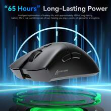 ATTACK SHARK R1 59g Superlight Mouse, PixArt PAW3311 Gaming Sensor, BT/2.4G Wireless/Wired Gaming Mouse, 6 Adjustable DPI Up To 18000, 65 Hours Battery - 黑色的 - 查看 2
