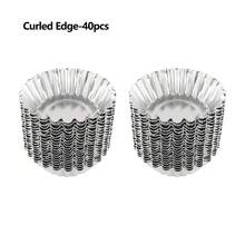 10pcs/20pcs/40pcs Egg Tart Mold Disposable Foil Trays Muffin Cases Egg Tart Tins Mince Pie Foil Cake Cases Pudding Cake Cookie Mold Lined Mould Pastry Dish Aluminium Mold Cups Cases Tin Pans - Multicolor - View 15