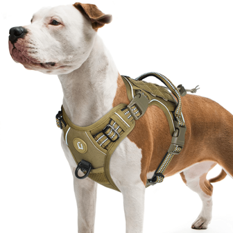 Tactical Dog Harness, Military Style Adjustable Vest Harness With No-Pull Double Metal Hooks, Suitable For German Shepherd, Labrador Training And Walking