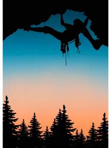 1 件抽象攀岩探险海报和印刷品帆布画山太阳墙壁艺术画适用于客厅家居装饰无框架 - 彩色 - 查看 35