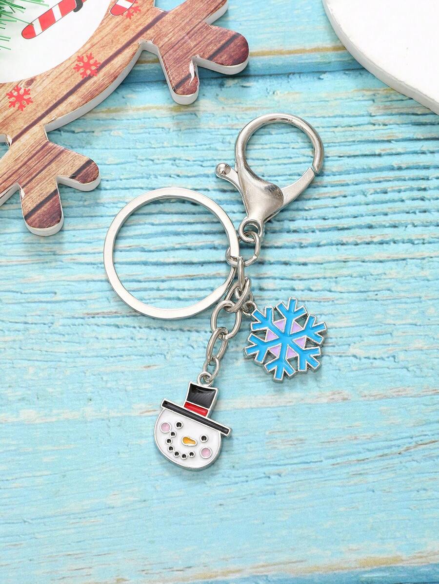 1 mặt dây chuyền hình cây thông Noel, người tuyết, bông tuyết, tuần lộc, người đàn ông bánh gừng, phong cách hoạt hình dễ thương, móc khóa Unisex, quà tặng Giáng sinh, đa năng - Nhiều màu - Xem 1