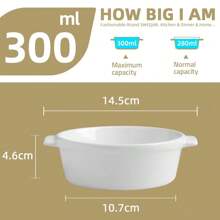 Sweejar Home Ceramic Souffle Dishes, Round Handle-Ramekins-Baking, 300ml For Pudding,Creme Brulee,Souffle - Set Of 6 - White - View 7