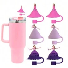 6 nắp ống hút công chúa biết hát phù hợp với cốc thủy tinh 30 & 40 Oz, phụ kiện đồ thủy tinh, nắp bảo vệ đầu ống hút có thể tái sử dụng cho ống hút uống nước có đường kính 10mm/0,4 inch, đầu ống hút đơn giản để ngăn bụi và sử dụng hàng ngày - Nhiều màu - Xem 1