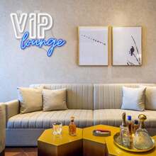 1 Pcs VIP Lounge Neon Signs For Wall Decor VIP Neon Light Signs For Room Decor,LED Light Sign With USB Powered For Bar Hotel Cafe VIP Room Home Art Decoration Multicolor