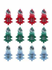 4 件装圣诞树餐具架袋、圣诞银器架口袋、勺子叉子袋收纳袋，适用于节日圣诞节派对餐桌装饰装饰品、家居装饰、圣诞礼物、家居礼物、房间装饰 - 彩色 - 查看 3