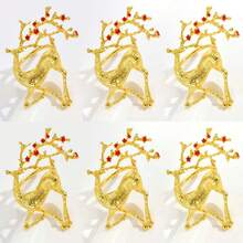 Bộ 6 vòng khăn ăn hình chuông cây thông Noel, giá đỡ khăn ăn hình chuông cho tiệc cưới, Giáng sinh, trang trí bàn tiệc Lễ Tạ ơn - Nhiều màu - Xem 9