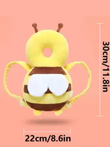 1pc Baby Walking Protection Bee Shaped Pillow, Baby Guardian Walker Head Protector - Ultra-Soft, Breathable, Adjustable, Anti-Fall Protection Backpack Pad, Machine Washable, Soft Polyester Fiber For Babies 6-36 Monthsbaby Shower Family Decorations Gifts