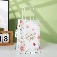 10 túi quà tinh tế, loạt hoa, túi quà cảm ơn, cầm tay, túi giấy kraft cao cấp, túi quà tặng lễ tạ ơn và giáng sinh - Nhiều màu - Xem 2