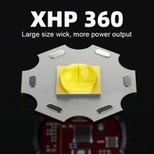 Đèn pin LED XHP360 công suất cao mới với ánh sáng mạnh sử dụng pin 18650/26650 có thể sạc lại, đèn pin chiến thuật có thể thu phóng dạng ống lồng mạnh mẽ, đèn lồng LED săn bắn ngoài trời, đèn cắm trại, đèn chiếu sáng đi bộ đường dài - màu đen - Xem 8