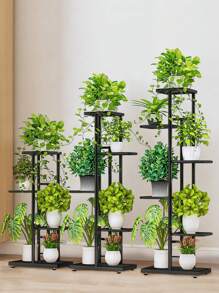植物架花盆架子植物架子金属分层植物架室内可放置多种植物客厅植物架家居装饰园艺用 - 白色 - 查看 1