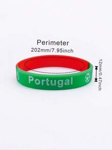 4pcs/Set Silicone Wrist Bands With Various National Flag Colors And Football Decor - National Flag Color Silicone Bracelet - View 2