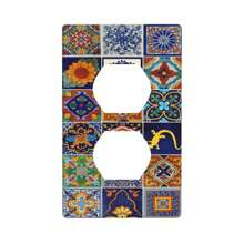 Mexican Tile Wall Decor Light Switch Cover Panel, Decorative Wall Plate, Outlet Cover