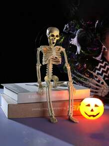 1 件万圣节装饰道具逼真人体骨骼模型，恐怖骨骼装饰品，适用于家居装饰、圣诞节 - 米色 - 查看 1