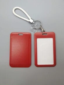 1 chiếc túi đựng thẻ nhựa màu trơn, giá đựng thẻ nhiều màu đơn giản, thích hợp để đựng thẻ sinh viên, thẻ xe buýt, thẻ trường, có móc khóa lò xo, đồ dùng học tập, trở lại trường - Nhiều màu - Xem 10