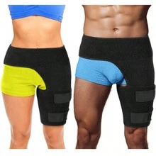 1 件健身腿部保护器带腹股沟，预防肌肉拉伤，臀部保护，压缩保护，大腿，举重，户外运动防护装备 - 黑色 - 查看 5