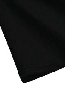 Men's Oversized T-Shirt Streetwear Street Style Premium 100% Cotton Turtleneck Unisex New Arrival - 黑色 - 查看 4