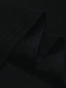 Men's Oversized T-Shirt Streetwear Street Style Premium 100% Cotton Turtleneck Unisex New Arrival - 黑色 - 查看 3