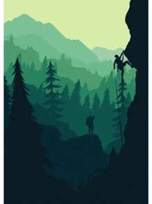 1 件抽象攀岩探险海报和印刷品帆布画山太阳墙壁艺术画适用于客厅家居装饰无框架 - 彩色 - 查看 72