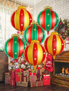 6 quả bóng bay lá nhôm treo Giáng sinh lớn màu đỏ và xanh lá cây, dùng để trang trí tiệc Giáng sinh, đồ trang trí cây thông Noel, đồ dùng tiệc năm mới theo chủ đề mùa đông, đồ trang trí treo trong nhà ngoài trời, Giáng sinh - Xem 8