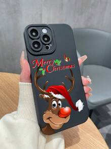 1 قطعة غطاء هاتف مصنوع من مطاط TPU مطفي بطباعة رنة عيد الميلاد متوافق مع سلسلة iPhone 7/7P/X/XS/XR/XSMAX/11/12/13/14/15, سلسلة Samsung A05/A05S/A52/A53/A13/A14/A04S/A35, سلسلة S22U/S23U/S24U, سلسلة Redmi Note, سلسلة Oppo A/Reno, سلسلة Infinix