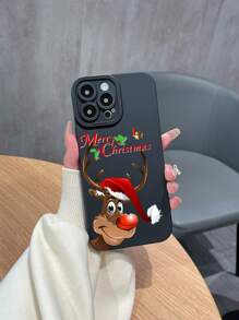 1 قطعة غطاء هاتف مصنوع من مطاط TPU مطفي بطباعة رنة عيد الميلاد متوافق مع سلسلة iPhone 7/7P/X/XS/XR/XSMAX/11/12/13/14/15, سلسلة Samsung A05/A05S/A52/A53/A13/A14/A04S/A35, سلسلة S22U/S23U/S24U, سلسلة Redmi Note, سلسلة Oppo A/Reno, سلسلة Infinix