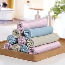 5 miếng/gói khăn lau kính sợi nhỏ, khăn lau kính họa tiết vảy cá, khăn lau cửa sổ không xơ, nước lau gương ô tô và nhà bếp, giẻ lau đa năng không để lại vệt, đồ dùng vệ sinh - Nhiều màu - Xem 4