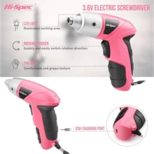 Electric Screwdriver 27pc 3.6V Pink USB Small Power Screwdriver Set. Cordless Screwdriver & Rechargeable Screwdriver With Driver Bit Set - Black - View 3