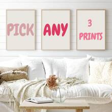 3Pcs Custom Gallery Canvas Wall Set, Pick Your Own 3 Digital Prints, Pick Your Own, Retro Printable Wall Art, Custom Wall Art, Optional Frame,Graphic Print - Multicolor - View 8