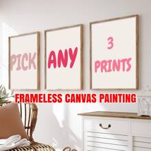 3Pcs Custom Gallery Canvas Wall Set, Pick Your Own 3 Digital Prints, Pick Your Own, Retro Printable Wall Art, Custom Wall Art, Optional Frame,Graphic Print - Multicolor - View 7