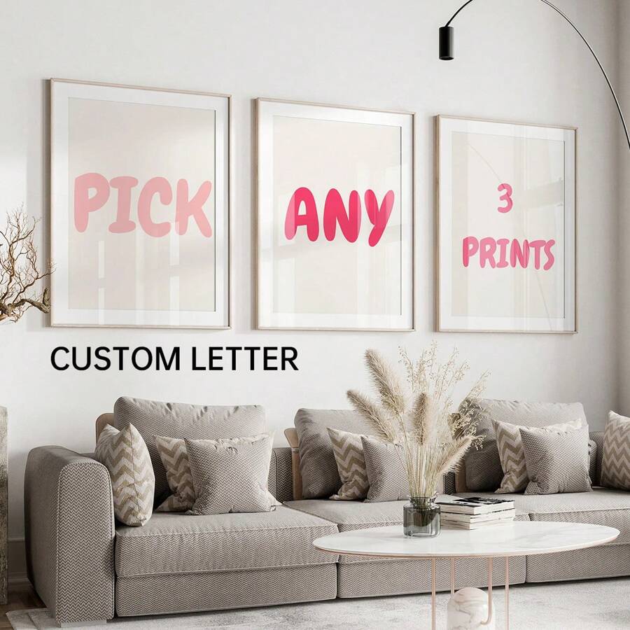 3Pcs Custom Gallery Canvas Wall Set, Pick Your Own 3 Digital Prints, Pick Your Own, Retro Printable Wall Art, Custom Wall Art, Optional Frame,Graphic Print