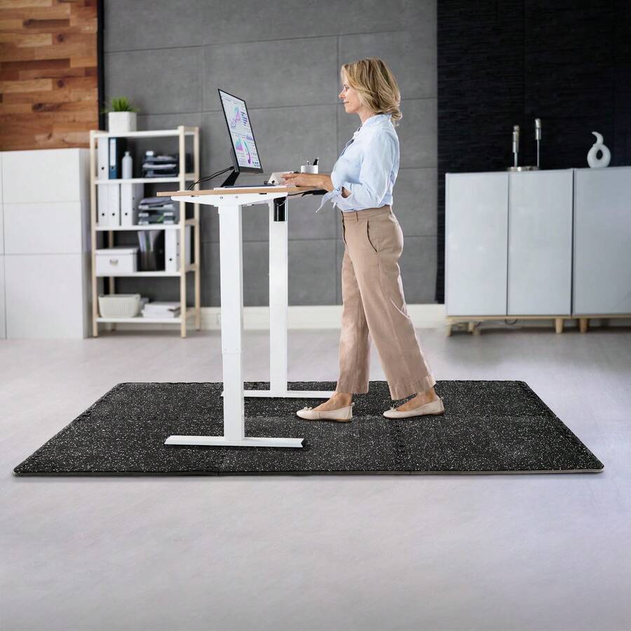 Sorbus Puzzle Exercise Mat High Density Rubber Interlocking Gym Tiles