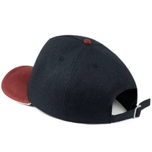 Young Sandwich Curved Brim CapFitted FitLogoStreet StyleFabricAppliques - 海軍藍/酒紅色 - 查看 5